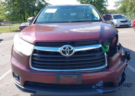 2014 Toyota Highlander Le Plus V6 z USA, uszkodzony, nr VIN 5TDBKRFH4ES024360